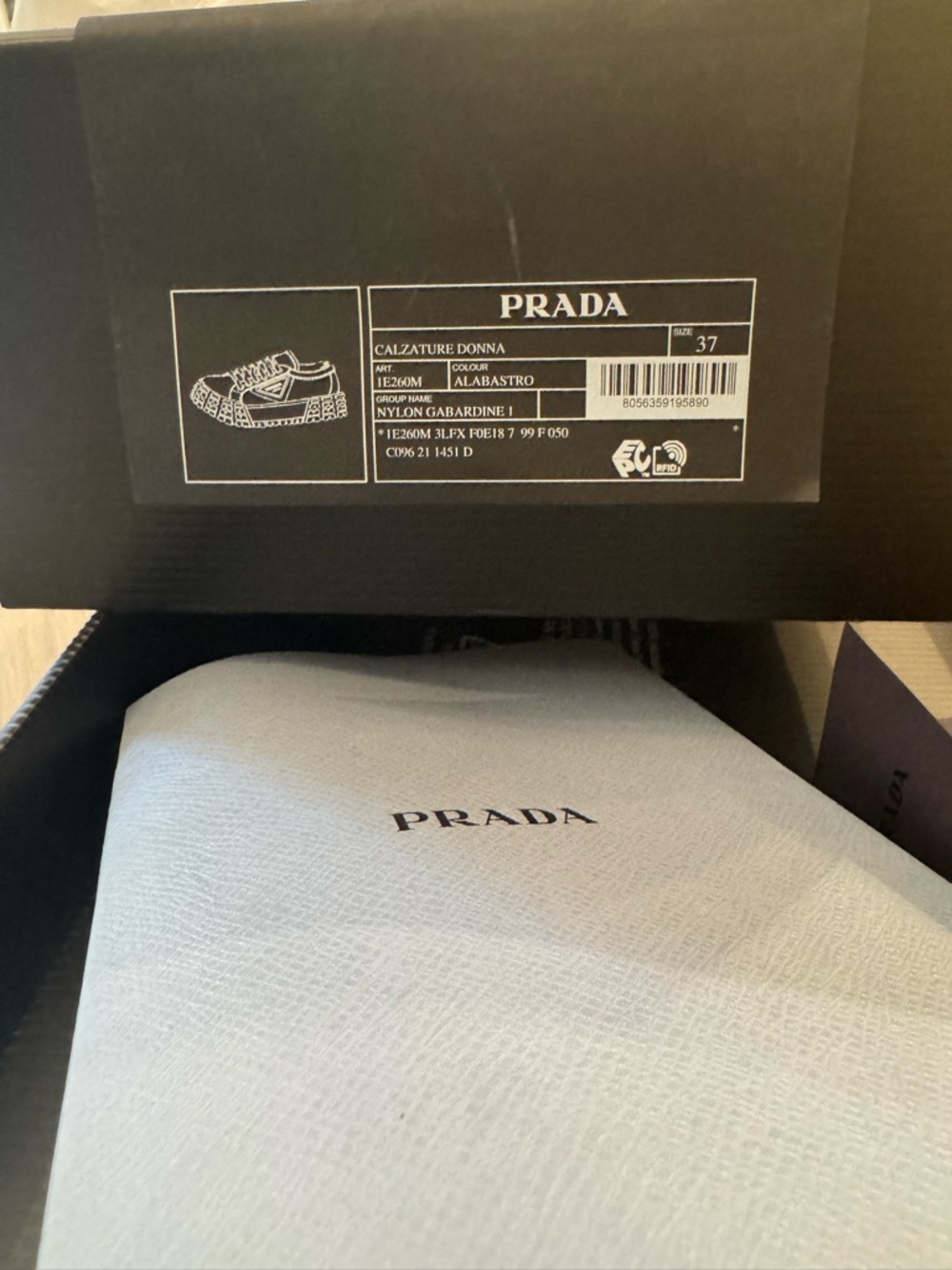Prada Light Pink Chunky-Soled Sneakers - Picture 5 of 12